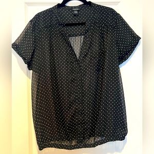 Torrid Cinch Waist Semi-Sheer Button Down
